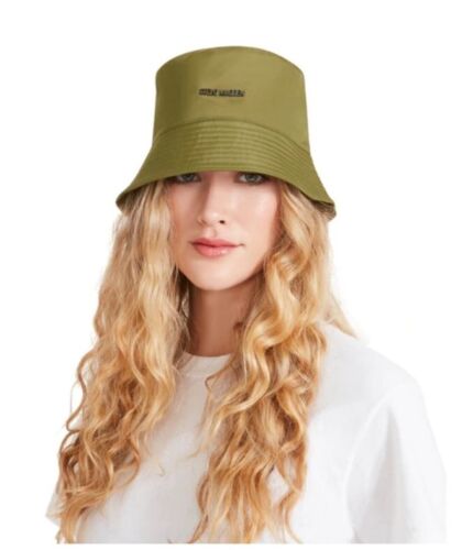 Photo 1 of Steve Madden Women's Satin Lined Bucket Hat Olive Green, One Size UPF 50+