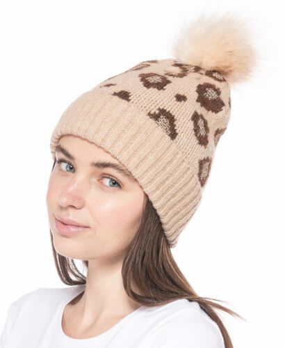 Photo 1 of INC International Concepts Women's Leopard Shine Beanie - One Size