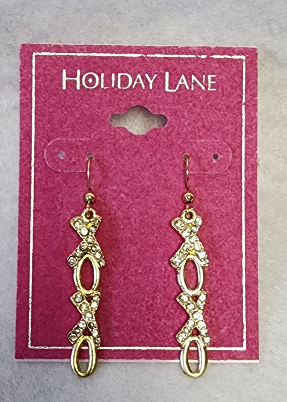 Photo 1 of VALENTINE DAY Gold-Tone Pave XOXO Drop Earrings: Gold-Tone