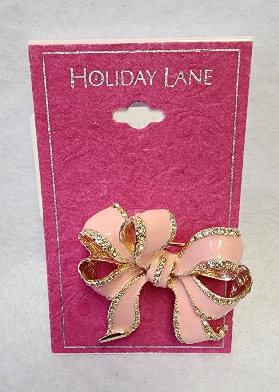 Photo 1 of VALENTINE DAY  GOLD TONE PINK BOW PIN