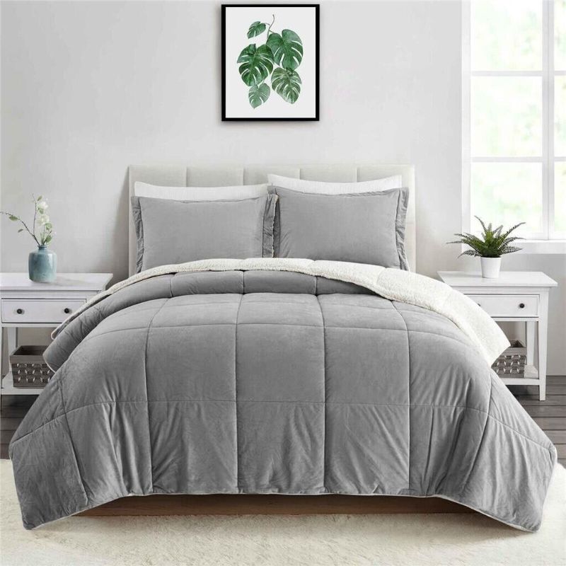 Photo 1 of KING SIZE Premier Comfort Reversible Velvet to Sherpa Comforter Set- Includes Comforter and 2 pillow shams