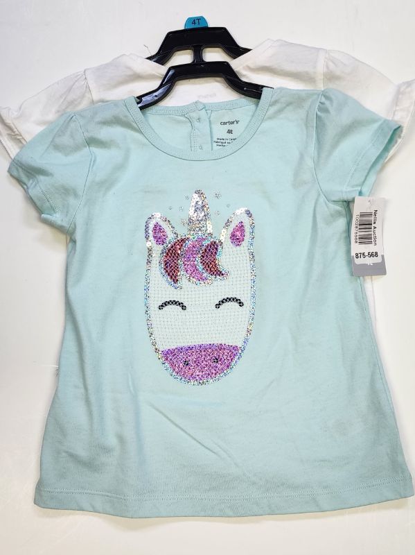 Photo 1 of SIZE 4T CARTERS GIRL 2 PIECE SHORT SLEEVE TOP