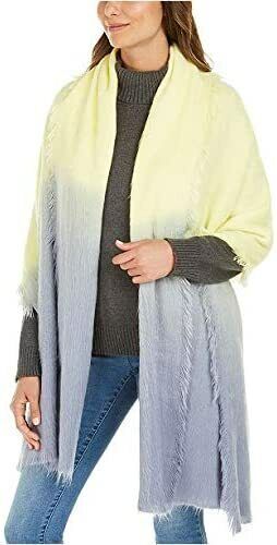 Photo 1 of DKNY Large Woven Ombre Scarf Yellow/Blue-Gray One Size