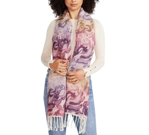 Photo 1 of Steve Madden Women's Rose Jacquard Blanket Scarf Berry Multi