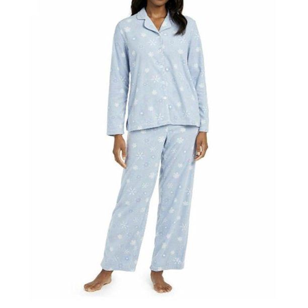 Photo 1 of SIZE XXL Charter Club Women's Cozy Fleece Pajama Set Blue Snowflake 