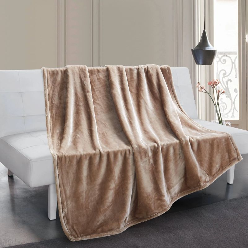 Photo 1 of LUXURY COLLECTION  Luxury Solid Velvet Cozy Plush Throw Blanket 50x70 Stone