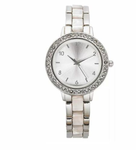 Photo 1 of Charter Club Women's Crystal Topping Silver-Tone Bracelet Watch 33mm/ Gift Box