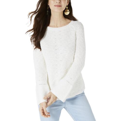 Photo 1 of SIZE L Style & Co. Women's White Solid Bell Sleeves Pullover