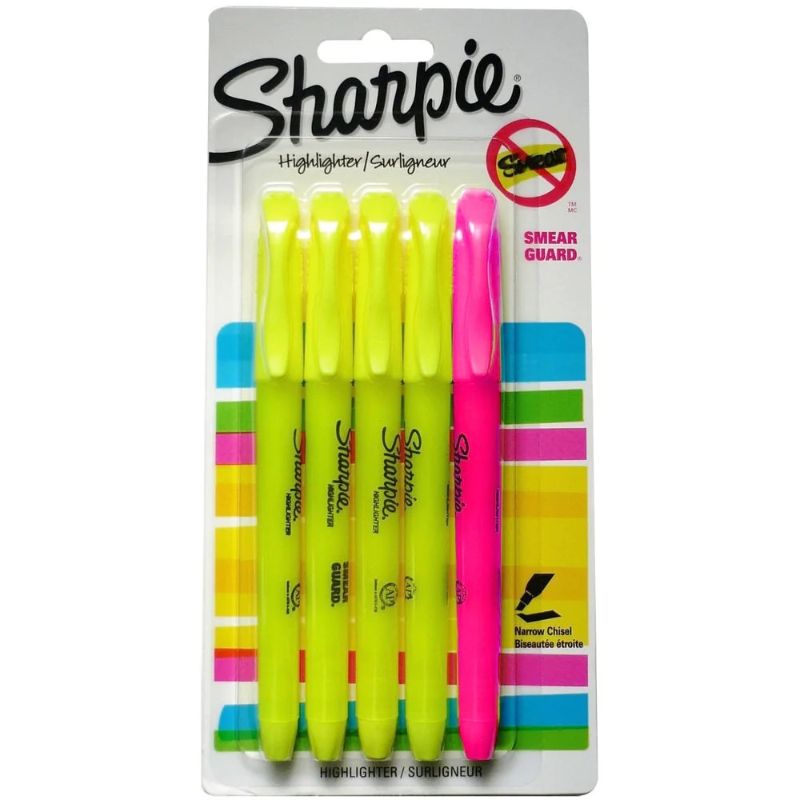 Photo 1 of Sharpie Highlighter Yellow 4pk+1