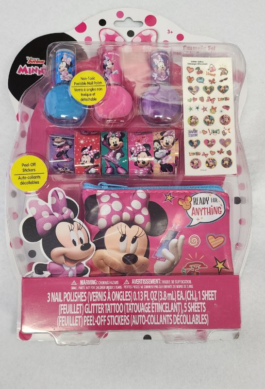 Photo 1 of MINNIE MOUSE GIRL COSMETIC NAIL SET- INCLUDES 3 NAIL POLISH- TATTOO AND STICKERS
