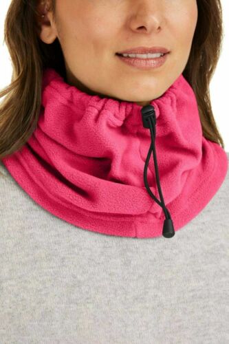 Photo 1 of DKNY drawstring polar fleece women's neck warmer gaiter - NEON PINK