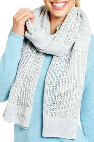 Photo 1 of DKNY open knit oversized women's winter scarf - HEATHER GRE