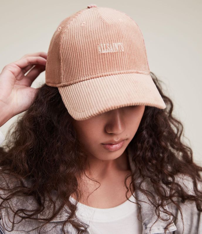 Photo 1 of ALLSAINTS WOMEN'S CORDUROY BLUSH BASEBALL CAP / ADJUSTABLE 