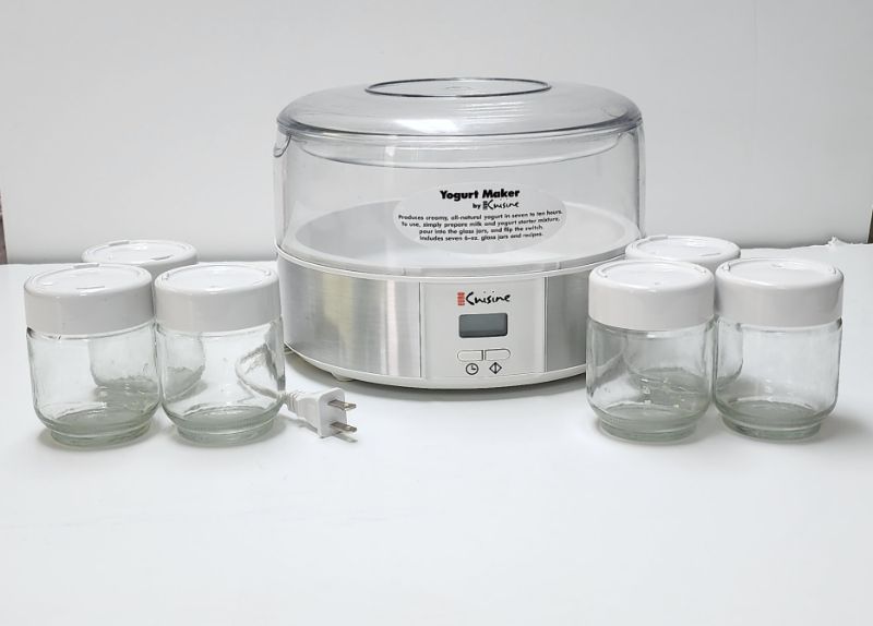 Photo 1 of Euro Cuisine Yogurt Maker - YMX650 Automatic Digital Yogurt Maker Machine with Set Temperature
Includes 6-6 oz. Reusable Glass Jars and 6 Rotary Date Setting Lids for Instant Storage