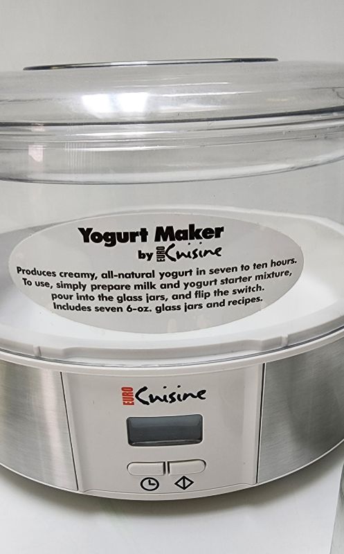 Photo 2 of Euro Cuisine Yogurt Maker - YMX650 Automatic Digital Yogurt Maker Machine with Set Temperature
Includes 6-6 oz. Reusable Glass Jars and 6 Rotary Date Setting Lids for Instant Storage