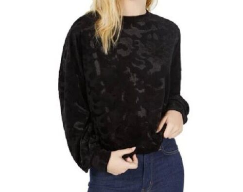 Photo 1 of JUNIOR SIZE S Freshman Black Printed Long Sleeve Cropped Pullover Top