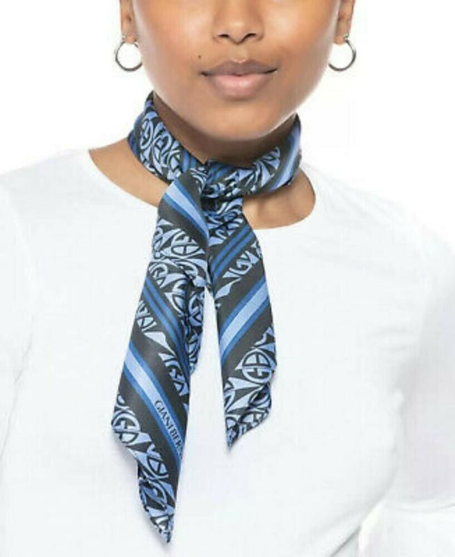 Photo 1 of Giani Bernini Women's Logo Diamond Print Bandana Scarf, Blue, One Size