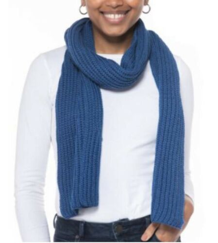 Photo 1 of Style & Co Solid Ribbed Muffler Scarf Blue Size One Size