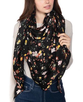 Photo 1 of INC Women's Scarf Triangle Black Floral Print