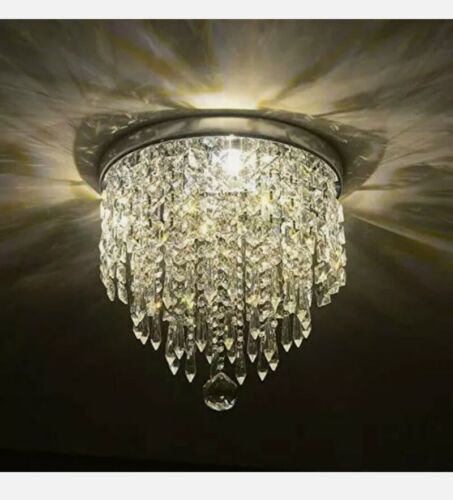 Photo 1 of Hile Lighting Modern Chandelier Crystal Ball Fixture Pendant Ceiling...This Hile Light is a chandelier-style central ceiling pendant suitable for use in living areas, hallways, stairwells, and bedrooms. It has a rim of chrome-colored metal and takes one i