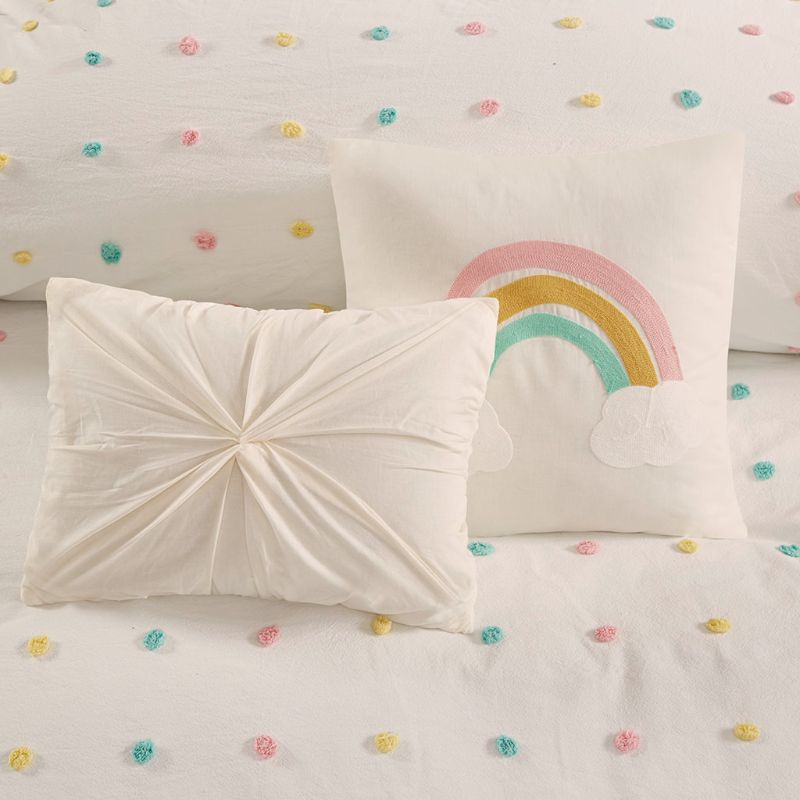 Photo 1 of FULL/QUEEN Urban Habitat Kids Callie Cotton Jacquard Pom Pom Duvet Cover Set. Description: Create a cute and cozy look in your child’s bedroom with the Urban Habitat Kids Callie Cotton Jacquard Pom Pom Duvet Cover Set. This cotton duvet cover features an 
