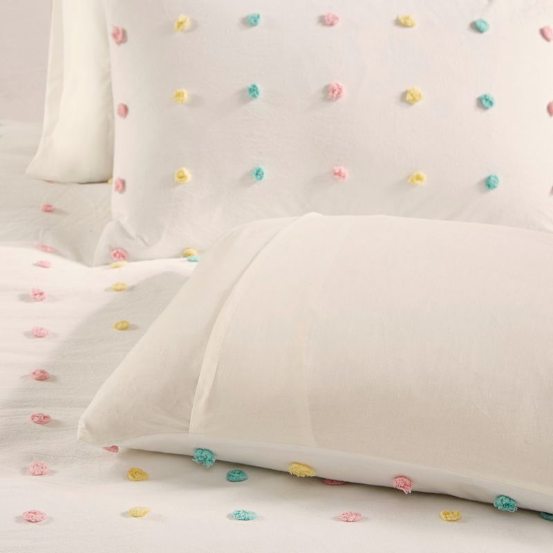 Photo 6 of FULL/QUEEN Urban Habitat Kids Callie Cotton Jacquard Pom Pom Duvet Cover Set. Description: Create a cute and cozy look in your child’s bedroom with the Urban Habitat Kids Callie Cotton Jacquard Pom Pom Duvet Cover Set. This cotton duvet cover features an 