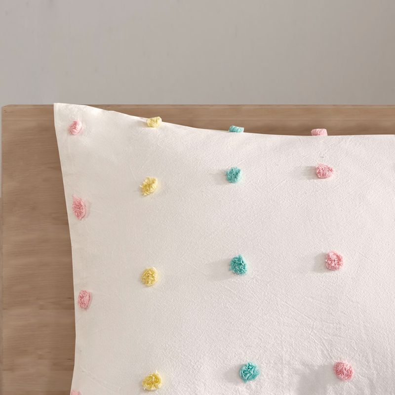 Photo 3 of FULL/QUEEN Urban Habitat Kids Callie Cotton Jacquard Pom Pom Duvet Cover Set. Description: Create a cute and cozy look in your child’s bedroom with the Urban Habitat Kids Callie Cotton Jacquard Pom Pom Duvet Cover Set. This cotton duvet cover features an 