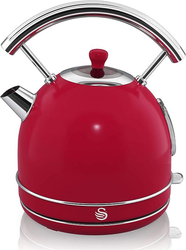 Photo 1 of Swan Retro Dome Tea Kettle, Salton Retro Dome Kettle 1.7 L - Red - The 1.7 litre Jug Kettle from iconic housewares brand Swan is perfect for those who like to be a little more classic with their interior design choices. Chic and stylish, this appliance is