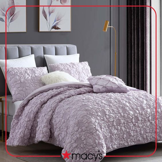 Photo 1 of TWIN / TXL Chic Hana Stitched Rosette Floral Comforter Set Collection.  Twin/Twin Xl - Pink. Style your space with this sweet stitched rosette floral comforter Set. This beautiful comforter set features elastic embroidery details, forming 3D floral patter