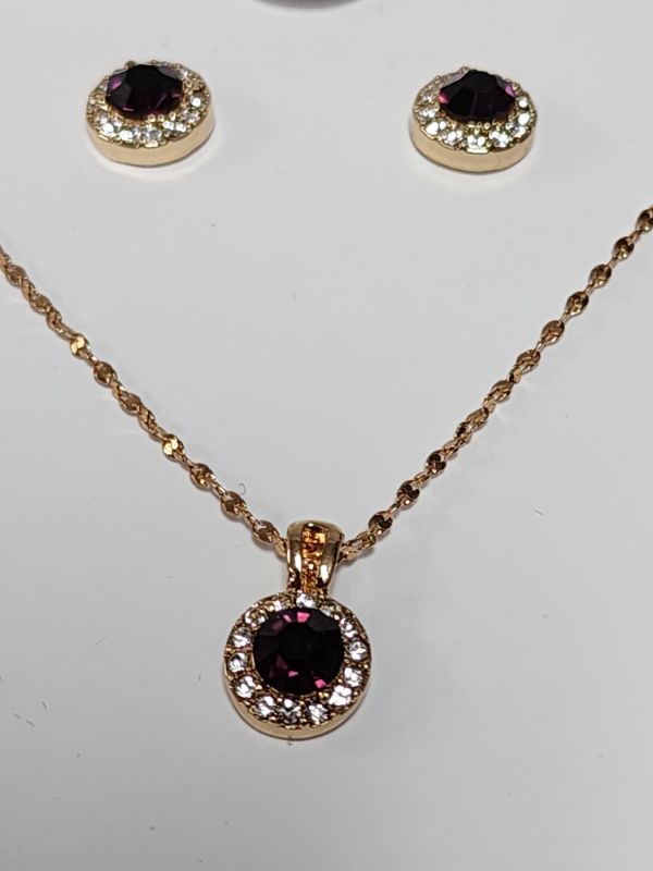 Photo 2 of Charter Club Gold-Tone Crystal Halo Pendant Necklace & Stud Earrings Set, Created for Macy's