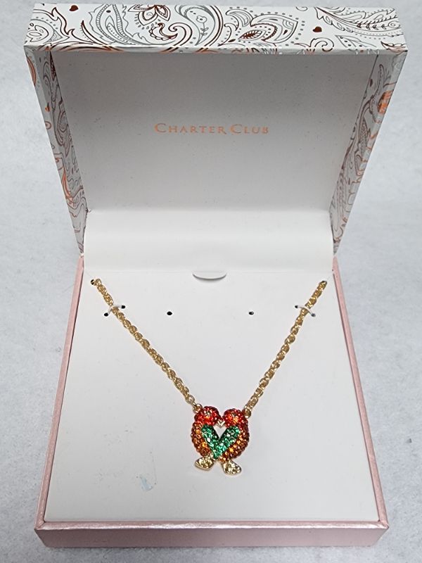 Photo 1 of Charter Club Gold-Tone Crystal Love Bird Pendant Necklace Created for Macy's