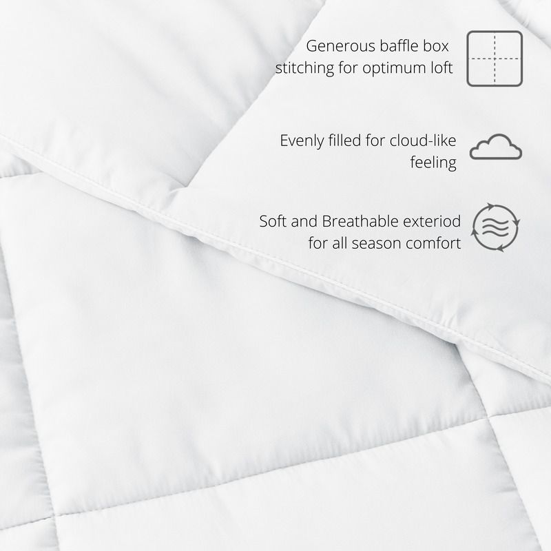 Photo 1 of King Hypoallergenic Down Alternative Comforter. Softest Down Alternative Filling. The perfect comforter to keep you cozy every month of the year. The Ultra Soft Goose Down Alternative comforter from the Basics Collection features the perfect loft and down