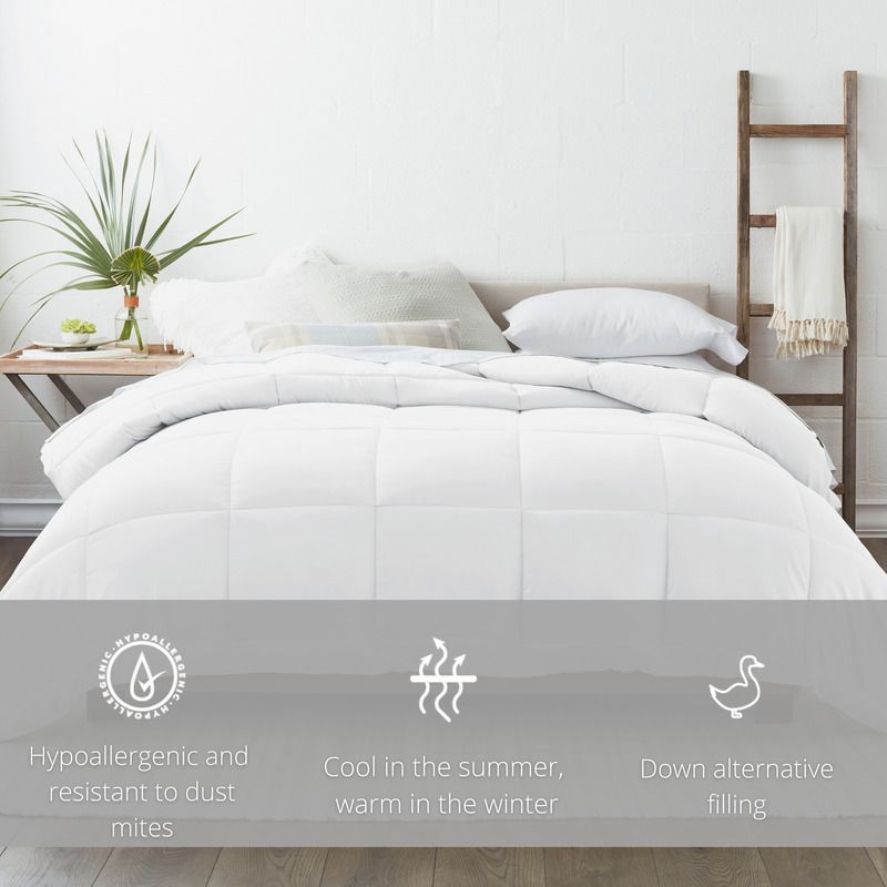 Photo 4 of King Hypoallergenic Down Alternative Comforter. Softest Down Alternative Filling. The perfect comforter to keep you cozy every month of the year. The Ultra Soft Goose Down Alternative comforter from the Basics Collection features the perfect loft and down