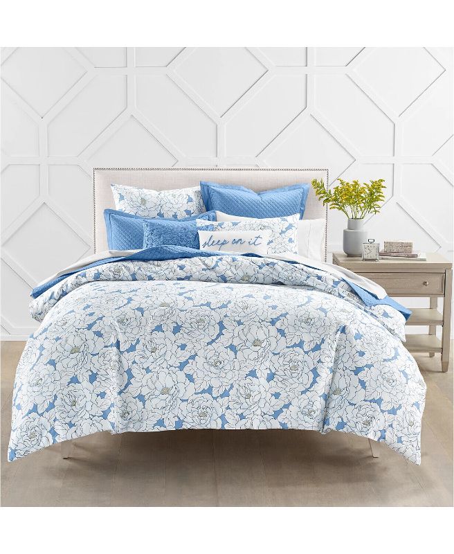 Photo 3 of FULL/QUEEN Charter Club Damask Designs Camellia Comforter Sets, Created for Macy's FULL/ QUEEN Size Charter Club Damask Designs Camellia Comforter Sets, Created for Macy's. Revamp your bedroom décor with the Damask Designs Camellia duvet cover set from Ch