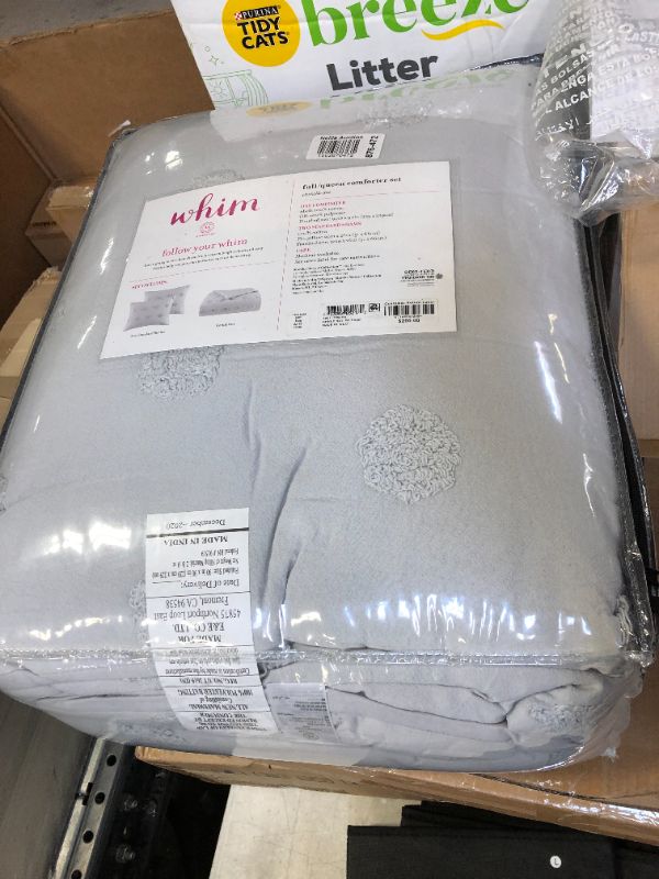Photo 1 of Full / Queen Whim by Martha Stewart Collection 3-PC. Tufted-Chenille Dot Comforter: Full/Queen/Gray, Created for Macy's.  Put a playful spin on your bedrooms decor with the tufted-chenille polka dots showcased on this stylish comforter set from Whim by Ma