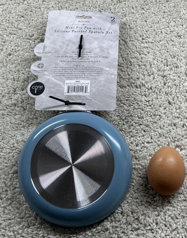 Photo 3 of Core Kitchen Dark Blue 5.5" Non-Stick Mini Egg Frying Pan Set Skillet Camping