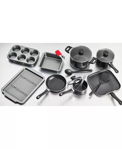 Photo 3 of Tools Of The Trade Nonstick 16 Piece Cookware Set With Lid Aluminum Black Created for Macy's. Get your kitchen off to a great start with this Tools of the Trade 16-piece set that includes aluminum cookware, baking essentials and four handy utensils. Nonst