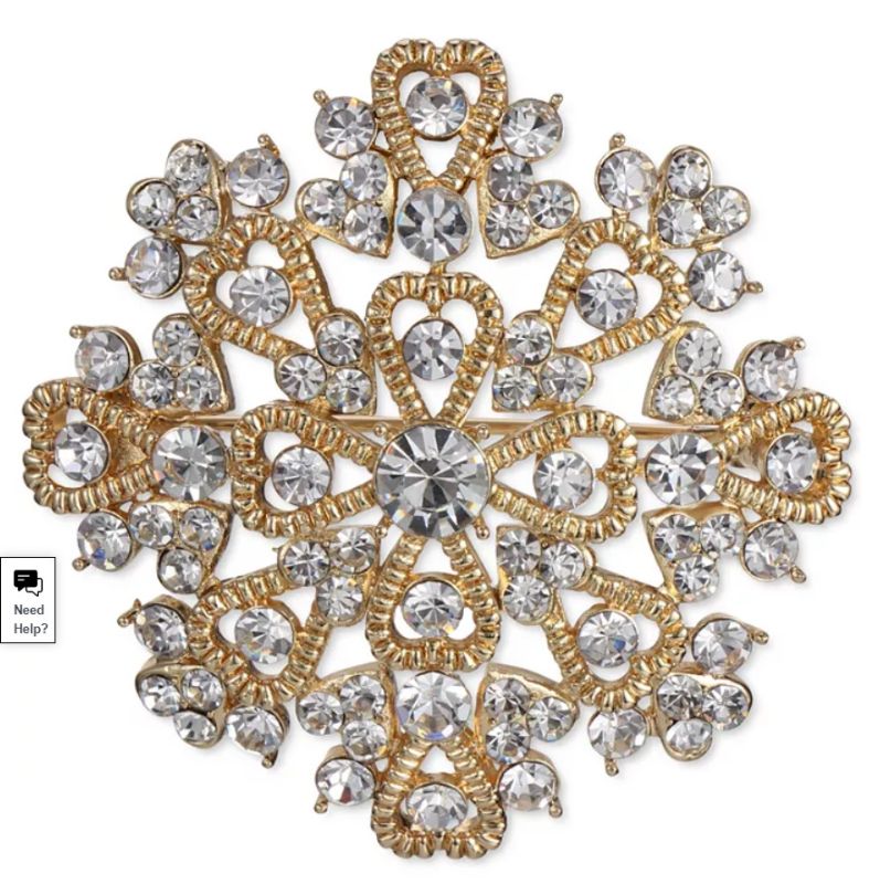 Photo 1 of Charter Club Gold-Tone Crystal Heart Cluster Pin, Created for Macy's