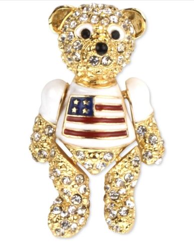 Photo 1 of AMERICANA ARTICULATED BEAR ENAMEL W/CRYSTAL STONES PIN - BROOCH JA, Created for Macy's