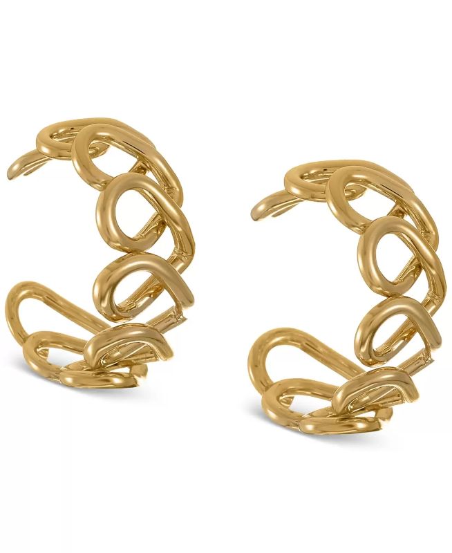 Photo 1 of Alfani Gold-Tone Small Twist C-Hoop Earrings, 0.9", Created for Macy's