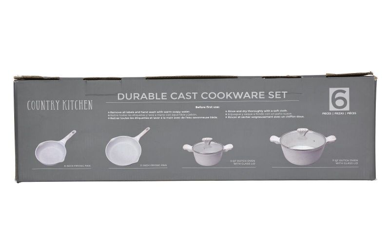 Photo 2 of Country Kitchen Nonstick Cookware Set 6-Piece. NONSTICK - Create the dishes you love without the frustrations. You'll cook, boil, stir fry, fry eggs with minimal effort and minimal oil. The cleanup is quick and easy as well. AFE COATING - The Cast Aluminu