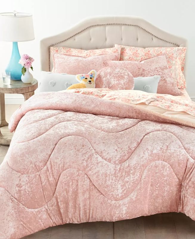 Photo 1 of FULL /QUEEN WHIM BY MARTHA STEWART COLLECTION Velvet Wave 3-Pc. Full/Queen Comforter Set, Created for Macy's. Add rich texture to your bedroom with the Velvet Wave comforter set from Whim by Martha Stewart Collection, featuring a reversible crushed velvet