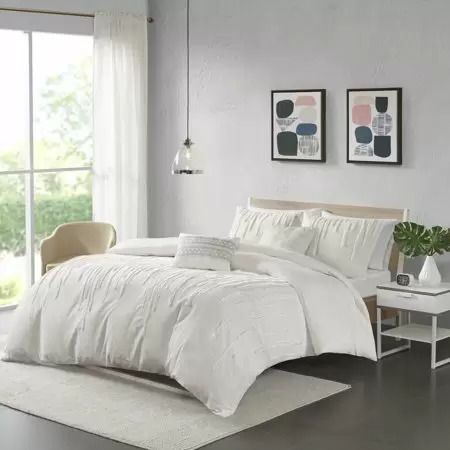 Photo 1 of King / California King URBAN HABITAT Paloma 5-Pc. Comforter Set. Dimensions - Comforter - 104" x 92", 2 King Shams - 20" x 36", 2 Decorative Pillows - 18" x 18", 12" x 18" - Comforter, 2 King Shams, 2 Decorative Pillows - Comforter-Sham face - 100% enzyme