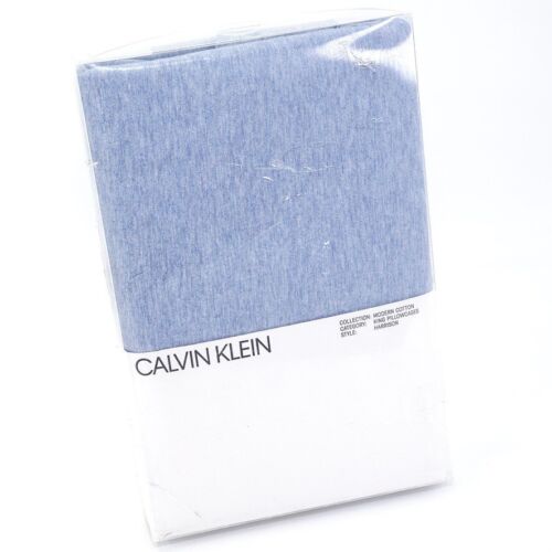 Photo 2 of KING Calvin Klein Modern Cotton Harrison Set of 2 King Pillowcases. Blue, 21? x 37?. Create a relaxing sleep environment in your bedroom with the Modern Cotton Harrison pillowcase from Calvin Klein, featuring a soft fabric and a calm white ground. Dimensi