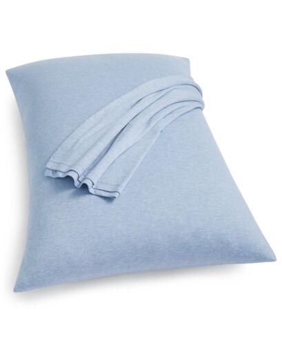 Photo 1 of KING Calvin Klein Modern Cotton Harrison Set of 2 King Pillowcases. Blue, 21? x 37?. Create a relaxing sleep environment in your bedroom with the Modern Cotton Harrison pillowcase from Calvin Klein, featuring a soft fabric and a calm white ground. Dimensi