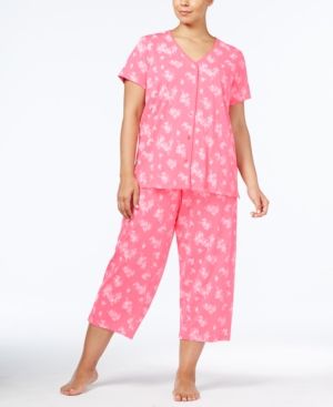 Photo 1 of Size 3X Charter Club Plus Size Printed Cotton Pajama Set, Only at Macy's