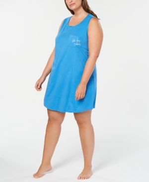 Photo 1 of JENNI Intimates Blue Solid Everyday Nightgown Plus Size: 1X