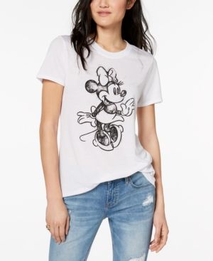 Photo 1 of SIZE X-LARGE Modern Lux Juniors Disney Minnie Mouse Sketch Graphic Tee T-shirt White Xl