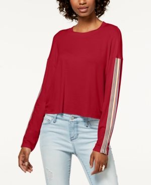 Photo 1 of SIZE M - Ultra Flirt | Striped Long-sleeve Top | Red | M