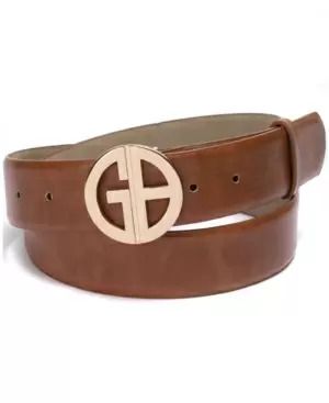 Photo 2 of SIZE M -Giani Bernini Womens Signature-Buckle Panel Belt Brown Medium 